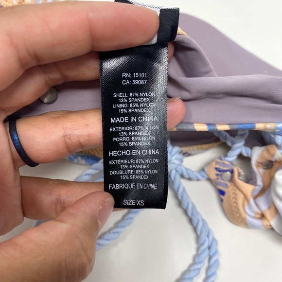 Dolce Vita High Neck Lace Up Bikini Halter TOP ONLY in Cloud Peach White… - Picture 8 of 8